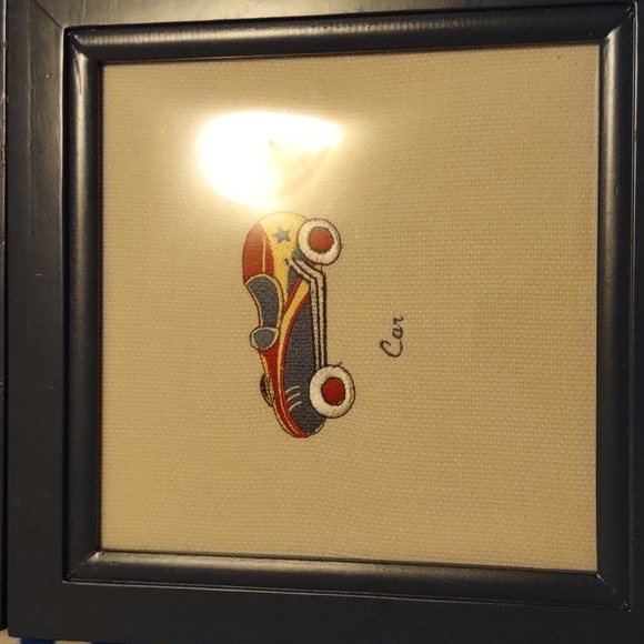 These are Kids Line it's three embroidered Vintage car,truck,airplane.so cute - Picture 3 of 4